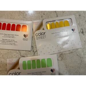 Color Street Nail Polish Strips- Lima Lemons, High Voltage and Kilowatt